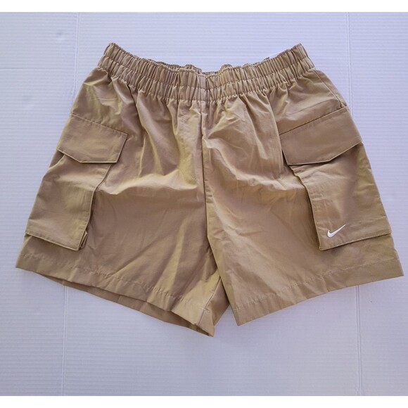 Nike Pants - New NWT Nike Woven Nylon High Rise Shorts Womens Sz MEDIUM Loose Fit Cargo Brown